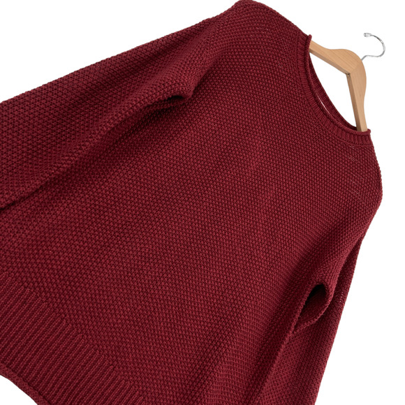 Jessica Simpson Sweater Womens Small Maroon Knit Long Sleeve Crew Neck Pullover - Picture 6 of 16
